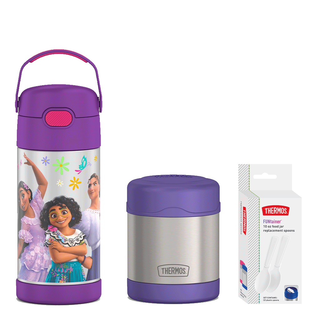 12oz Encanto FUNtainer Water Bottle & 10oz Food Jar Bundle
