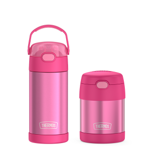 12oz FUNtainer Water Bottle & 10oz Food Jar Bundle - Pink