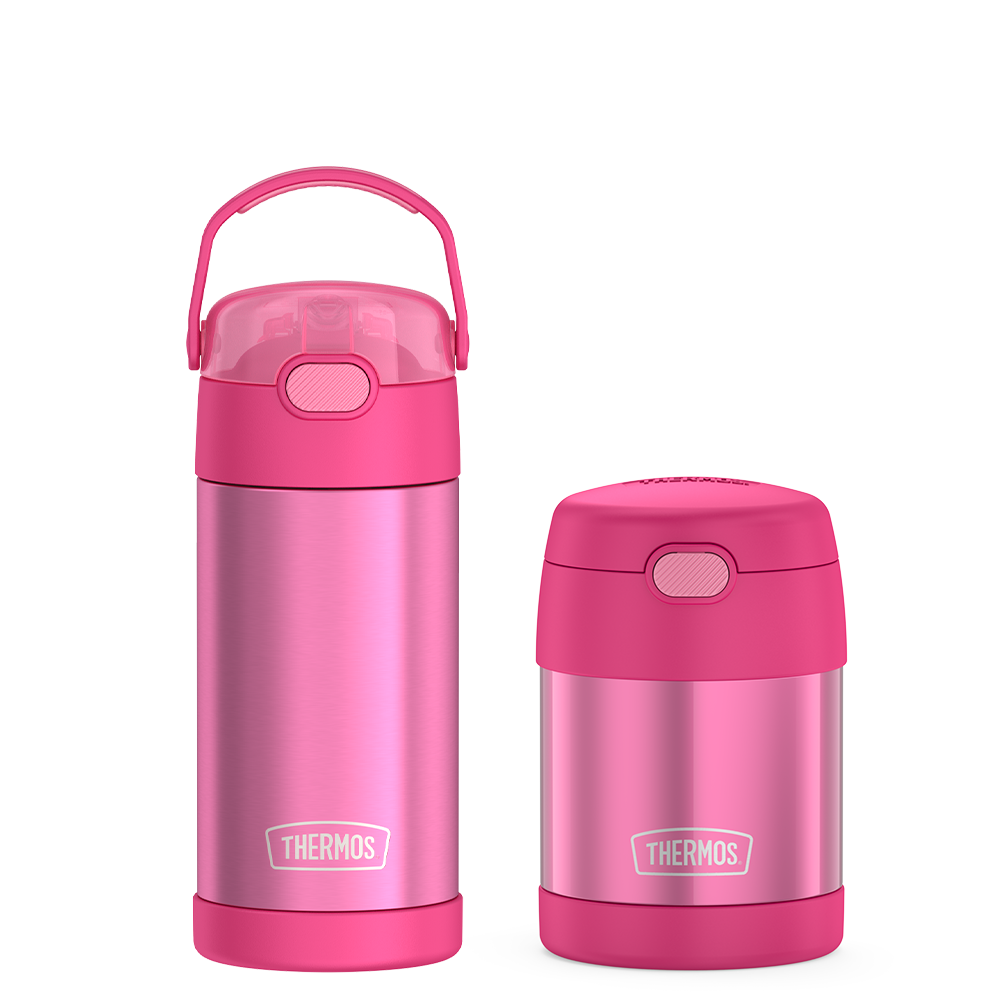 12oz FUNtainer Water Bottle & 10oz Food Jar Bundle - Pink