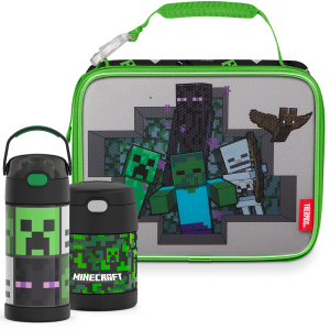 Minecraft Bundle - Soft Lunch Box. 12oz FUNtainer? Bottle & 10oz FUNtainer? Food Jar