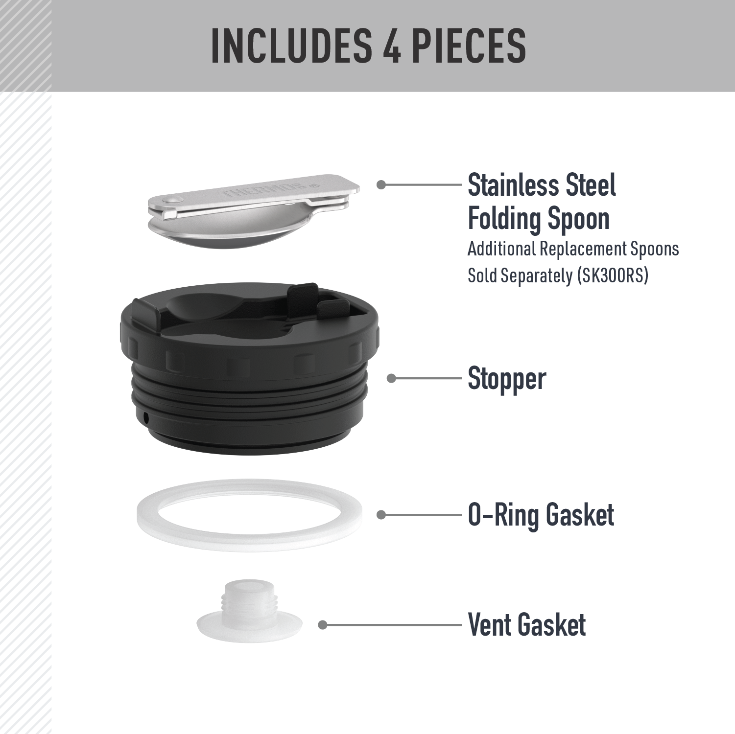 16oz + 24oz STAINLESS KING? FOOD JAR - REPLACEMENT STOPPER - Image 2