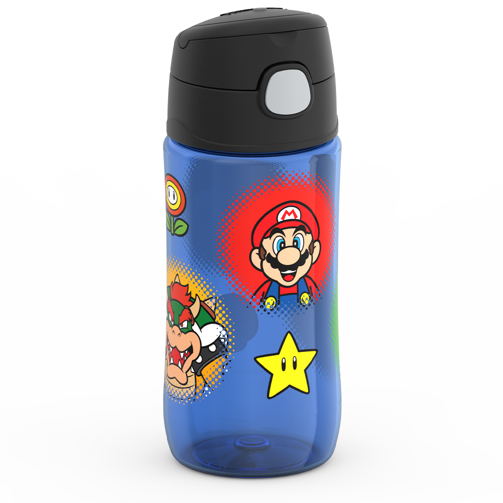 16oz THERMOS? KIDS WATER BOTTLE WITH SPOUT LID MARIO KART? - Image 4