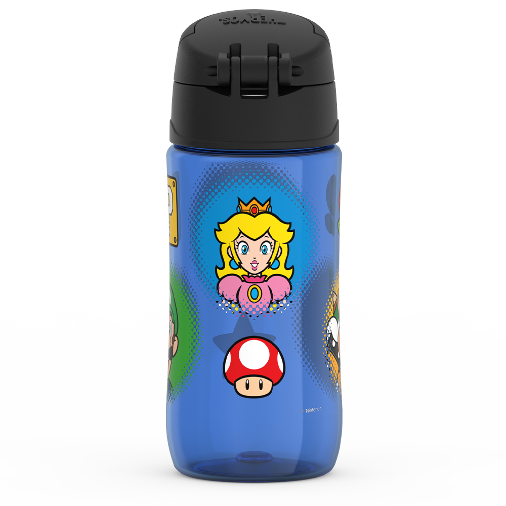 16oz THERMOS? KIDS WATER BOTTLE WITH SPOUT LID MARIO KART? - Image 3
