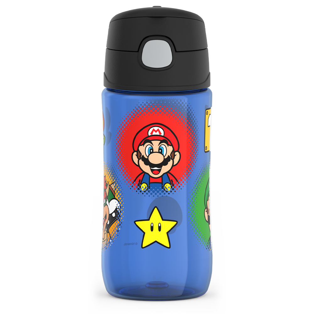 16oz THERMOS? KIDS WATER BOTTLE WITH SPOUT LID MARIO KART? - Image 7