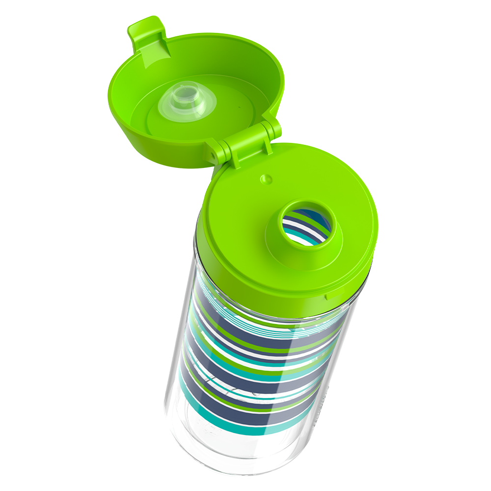 18oz DOUBLE WALL WATER BOTTLE NAVY STRIPES - Image 3